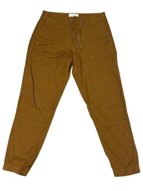 REI Cooperative Pants Mens 34x32 Brown Canvas Jogger Elastic Cuff Outdoor